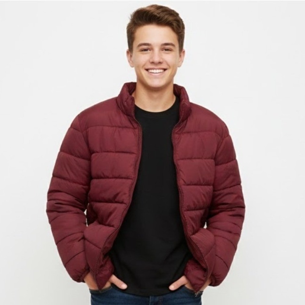 NEW The Childrens Place Burgundy Puffer Jacket Water Resistant Boys Size‎ XXL 16